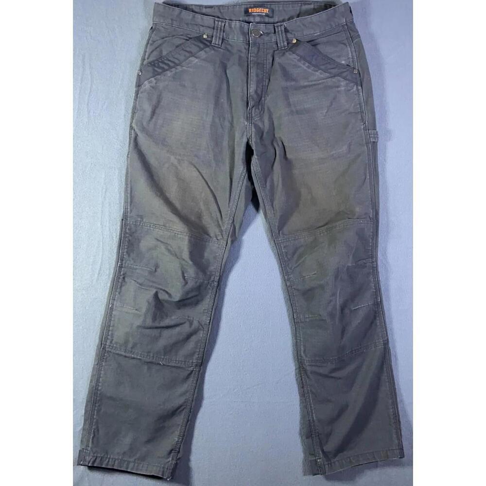 Ridgecut Toughwear Carpenter Pants 36x32 Men's Gray Cotton Nylon Paint Distress